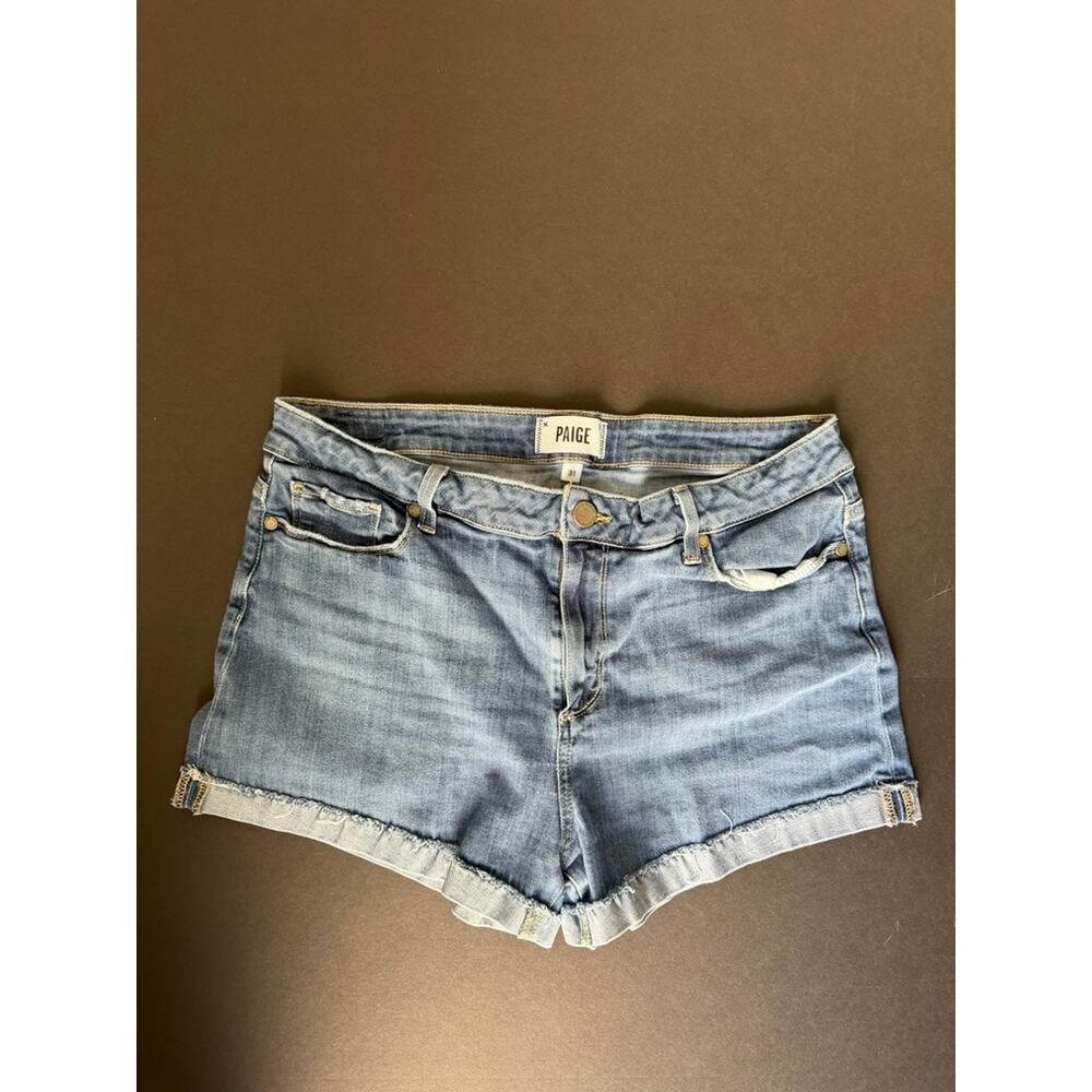 PAIGE Jimmy Jimmy Denim Shorts Size 31 Cuffed Raw Hem